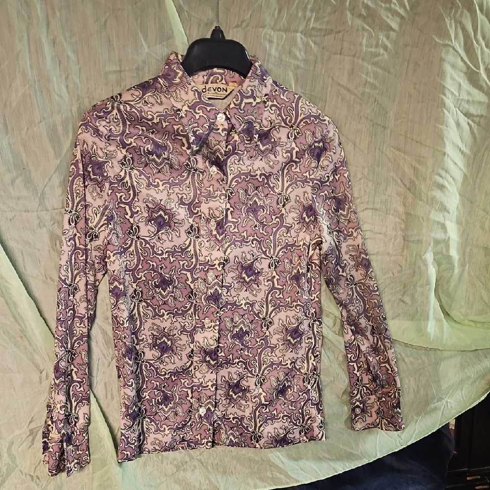 VintagePurple Patterned Womens Shirt